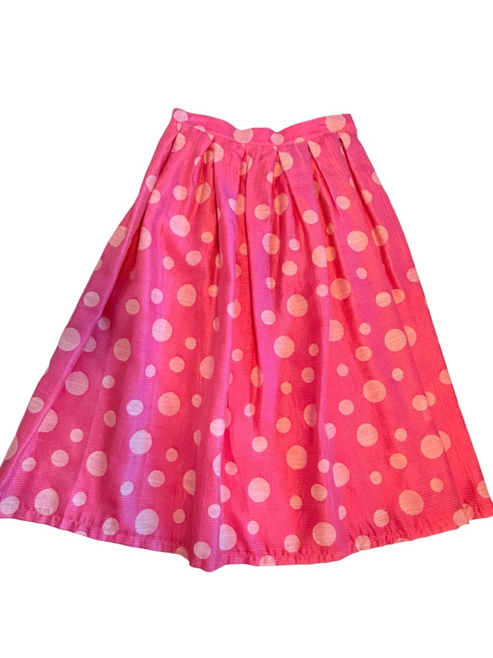 Polka Dot Pink Full A-Line Skirt